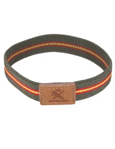 Pulsera Elástica Bandera España Y Verde Etiqueta Cuero Guardia Civil