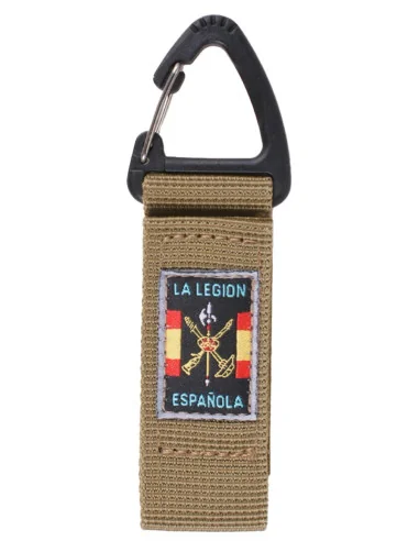 Llavero Mosquetón Legión Bandera España Coyote