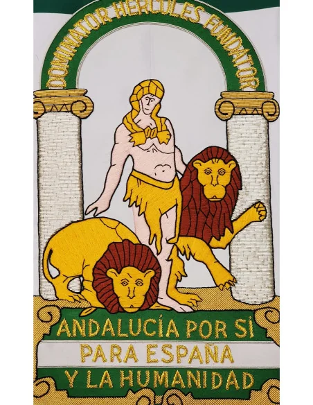 Bandera Bordada Andalucía A Mano