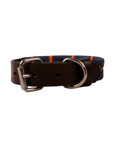 Collar Perro Bordado Argentino Azul Bandera de España - Hebilla