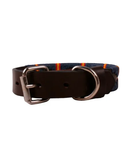 Collar Perro Bordado Argentino Azul Bandera de España - Hebilla