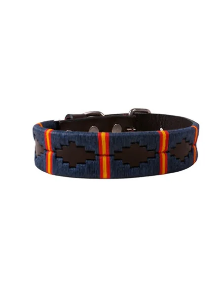 Collar Perro Bordado Argentino Azul Bandera de España - Bordado
