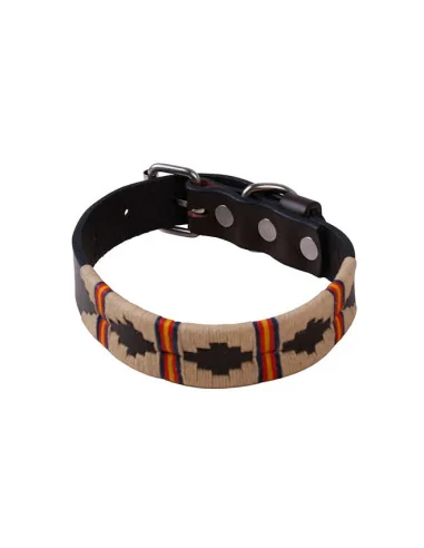 Collar Perro Bordado Argentino Beige Bandera de España - Bordado