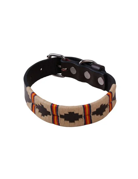 Collar Perro Bordado Argentino Beige Bandera de España - Bordado