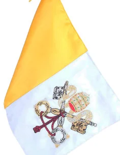 Banderín Sobremesa Bandera Vaticano Bordado a Máquina 2