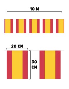 Guirnalda o Tira de Banderas de España de tela de 10m