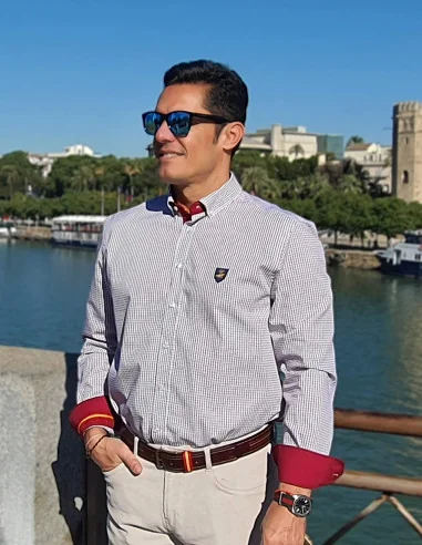 Camisa Cuadros Granate Bandera España