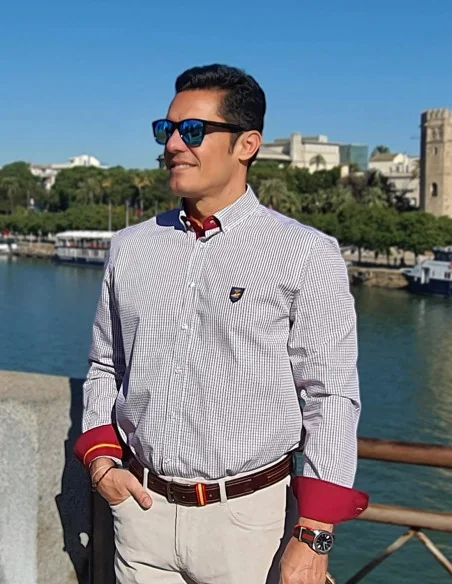 Camisa Cuadros Granate Bandera España