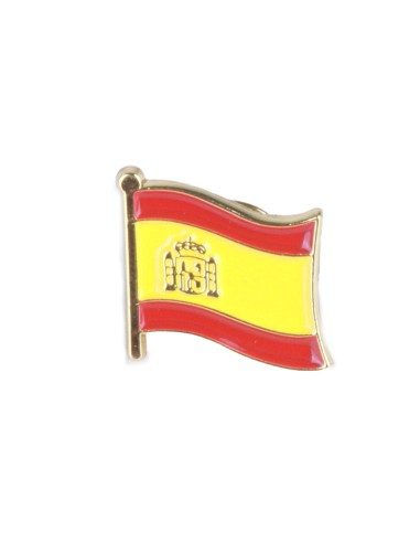 Pin Bandera De España Y Escudo Dorado