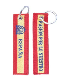 Llavero Bordado Bandera de España Pasión Por Lo Nuestro