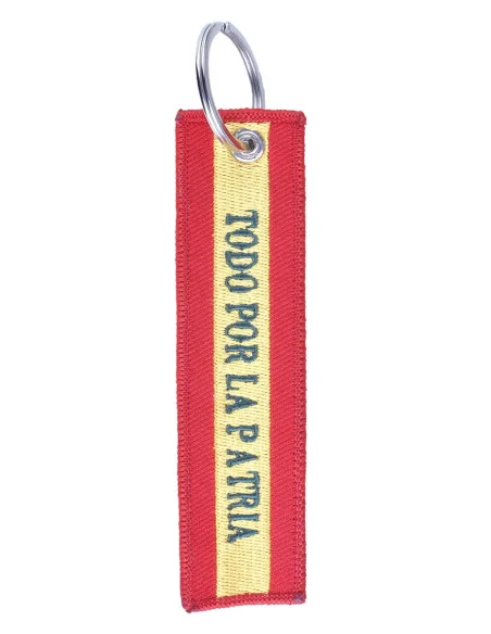 Llavero Bordado Bandera de España Todo Por la Patria