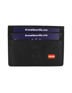 Tarjetero Bandera España Piel - Negra