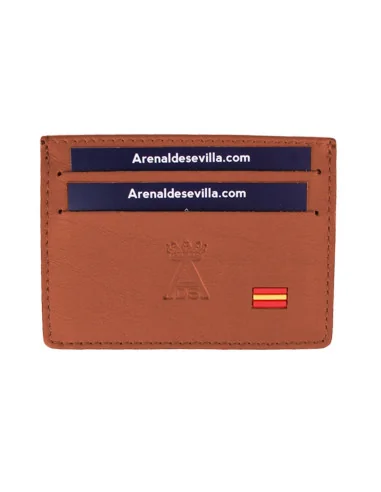 Tarjetero Bandera España Piel - Avellana