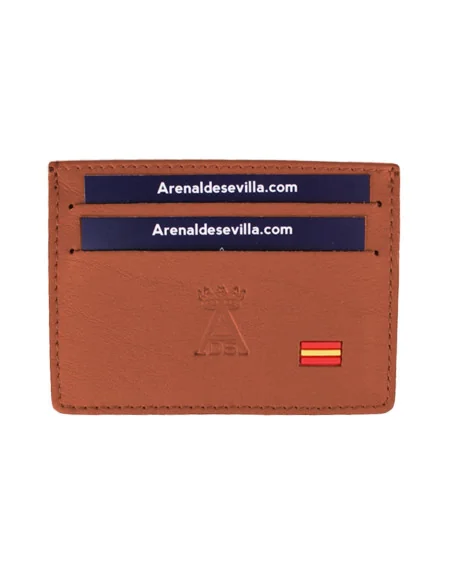 Tarjetero Bandera España Piel - Avellana