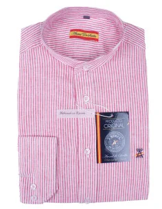 Camisa Bandera España Lino 500 rayas rojiza 2