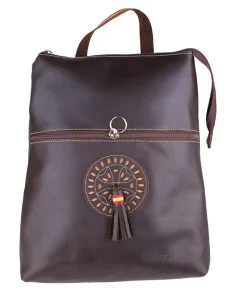 Mochila Cuero Engrasado Bandera España 2