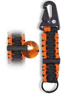 Mosquetón Mini Paracord Naranja 2