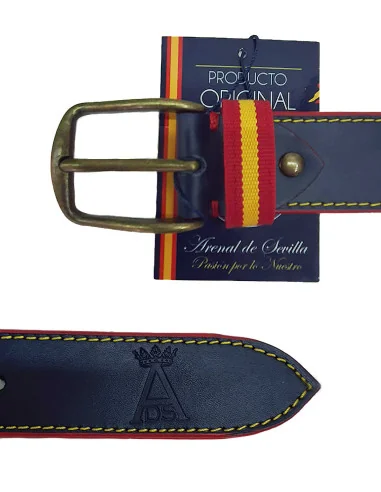 Cinturón Bandera España Azul Pespuntes