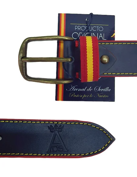 Cinturón Bandera España Azul Pespuntes