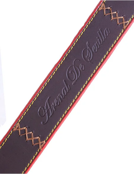 Cinturón Bandera España Chocolate Pespuntes