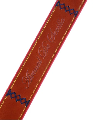 Cinturón Bandera España Cuero Pespuntes