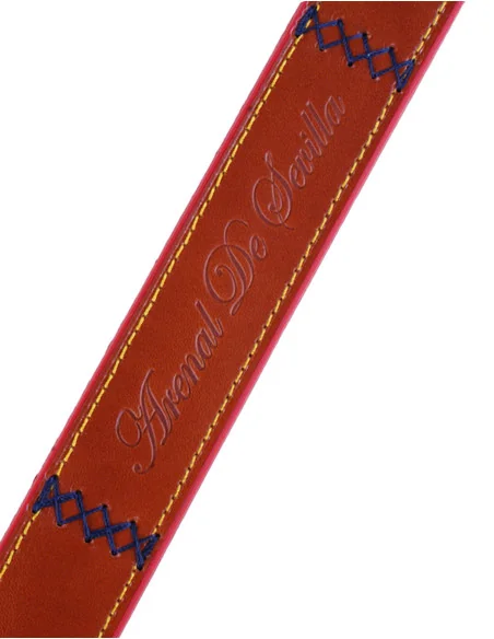 Cinturón Bandera España Cuero Pespuntes