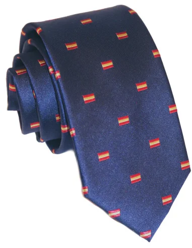 Corbata Banderitas España - Azul Marino