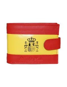 Cartera de Piel Bandera España con Escudo y Bolsillo