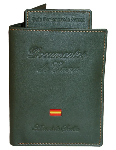 Porta Documentos de Cazador piel Bandera España
