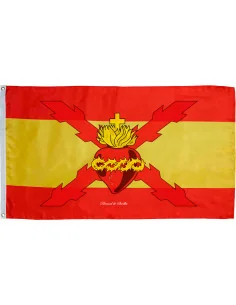 Bandera Sagrado Corazón Jesús y La Cruz de Borgoña