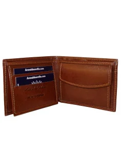 Cartera Escudo España de Piel Marrón Chocolate Bolsillo 2