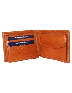 Cartera Escudo España de Piel Cuero Oscuro Bolsillo 2