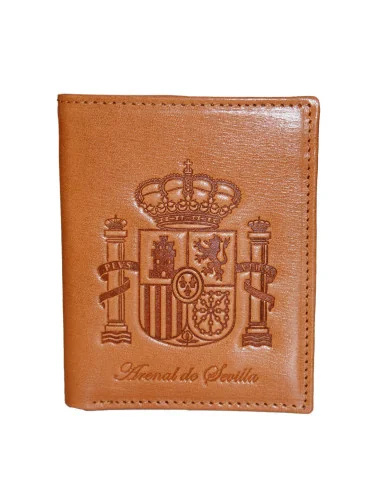 Cartera Escudo España de Piel Cuero Bolsillo