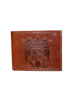 Cartera Piel Chocolate con Monedero Águila San Juan | Hecho en España | ADS