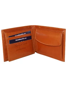 Cartera Piel Cuero Oscuro Monedero Águila San Juan | Hecho en España | ADS 2
