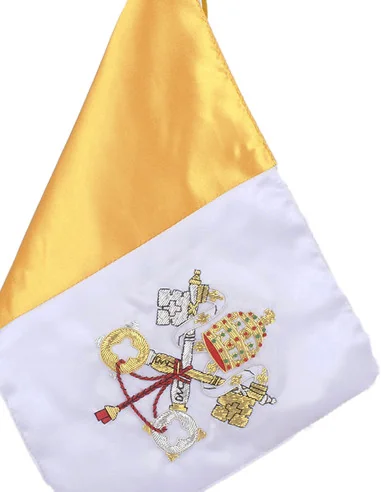 Banderín Sobremesa Bandera Vaticano Bordado- Detalle