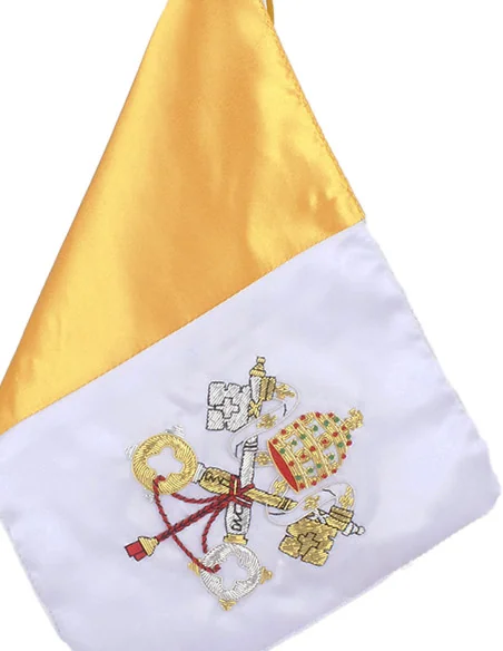 Banderín Sobremesa Bandera Vaticano Bordado- Detalle