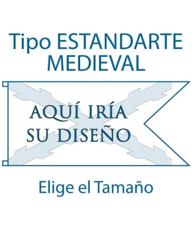 Bandera Medieval Vertical Personalizada | Raso de Lujo | Arenal de Sevilla