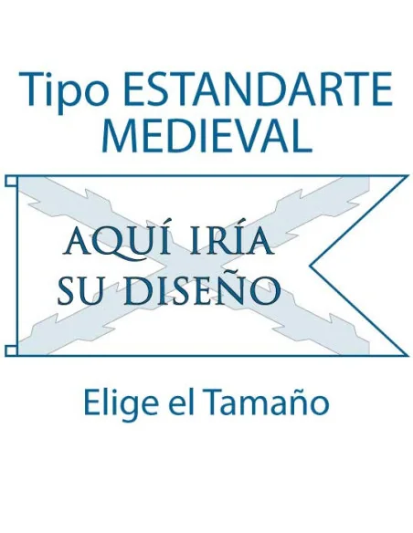 Bandera Medieval Vertical Personalizada | Raso de Lujo | Arenal de Sevilla