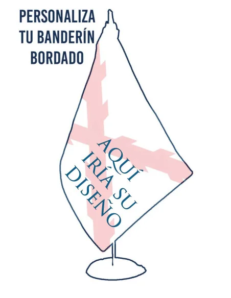 Banderín Sobremesa Personalizado Bordado a Mano