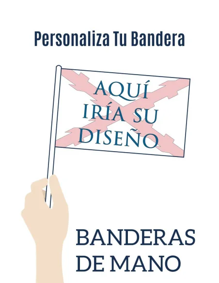 Banderas de Mano Con Palo Personalizada Full Color