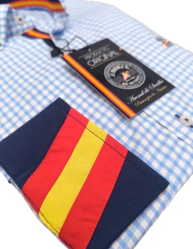 Camisa Cuadros Celeste Bandera España