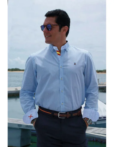 Camisa Bandera España Azul 500 Rayas