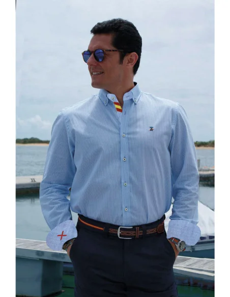 Camisa Bandera España Azul 500 Rayas