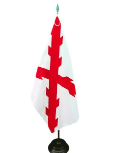 Bandera Cruz Borgoña Con Aplique De terciopelo