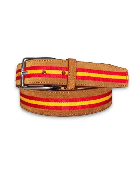 Cinturón Piel- Serraje Bandera España Cuero