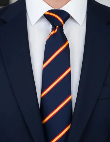 Corbata Bandera España Diagonal Azul Marino