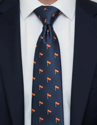Corbata Bandera España Mástil Azul Marino