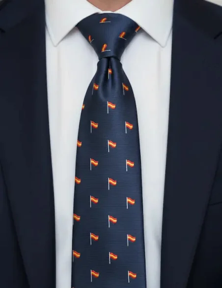 Corbata Bandera España Mástil Azul Marino