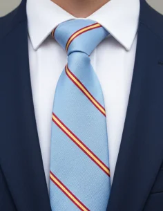 Corbata Bandera España Ancha - Celeste 2